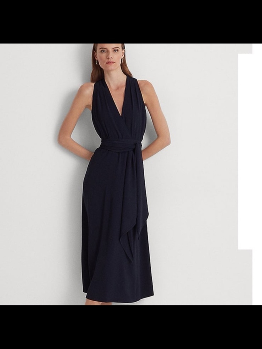 NWT Lauren Ralph Lauren women’s georgette halter dark navy dress size 14
